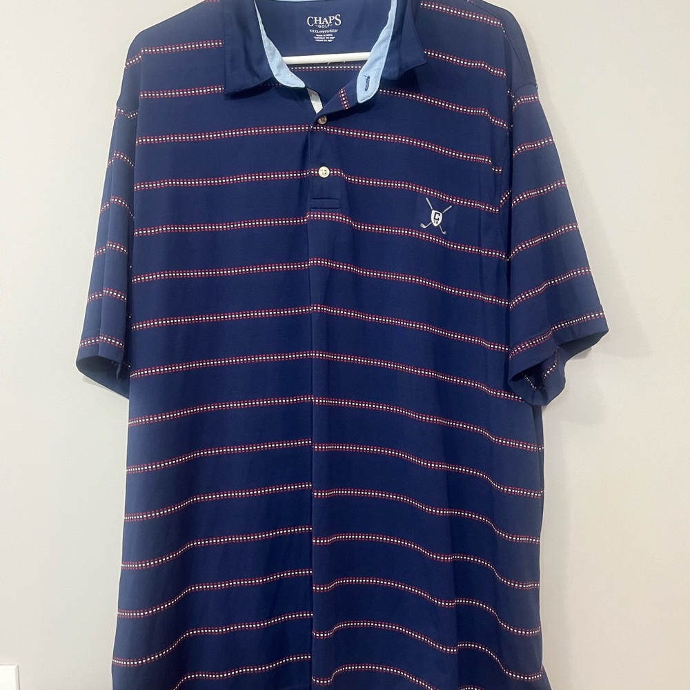 Chaps Navy Striped Men's Polo‎ Shirt